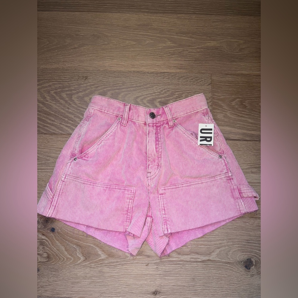 brand new urban outfitter high rise pink cargo shorts 24” with tags